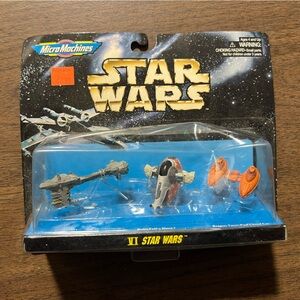 Star Wars Vintage Micro Machines Collection VI Frigate, Fett Slave 1, Cloud Car